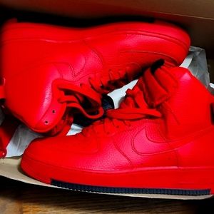 Nike Air force 1 Red on Red High Tops size 12 warn 2x